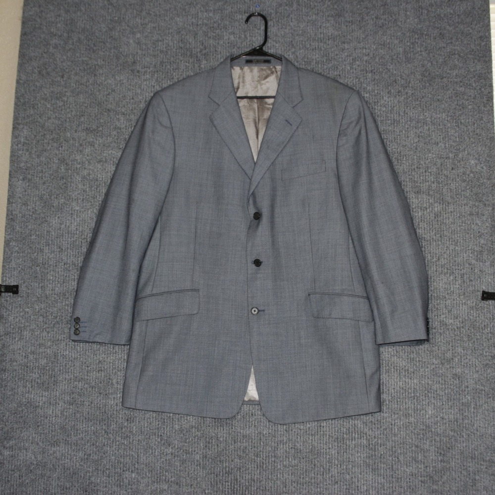 Arnold Brant Saks Fifth Avenue Blazer Mens 44L Gray Wool Super 120s Loro Piana‎